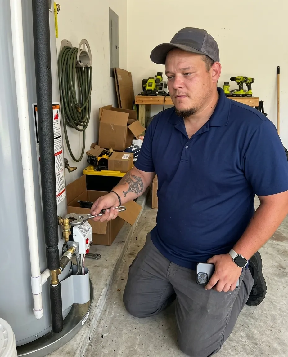Dream Land Plumbing tech performing water heaters in a Treasure Coast home